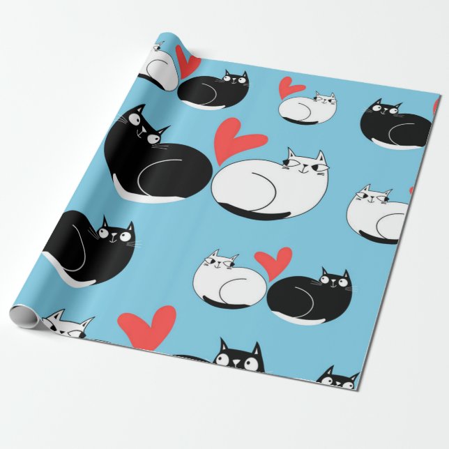 Cat pattern wrapping paper (Unrolled)