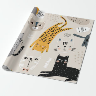 Cat pattern wrapping paper