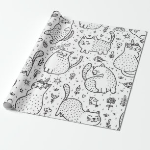 Cat pattern wrapping paper