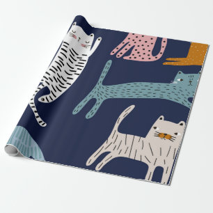 Cat pattern wrapping paper