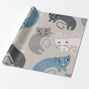 Cat pattern wrapping paper