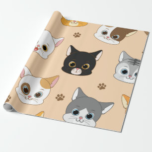 Cat pattern wrapping paper