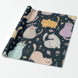 Cat pattern wrapping paper