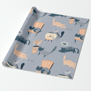 Cat pattern wrapping paper