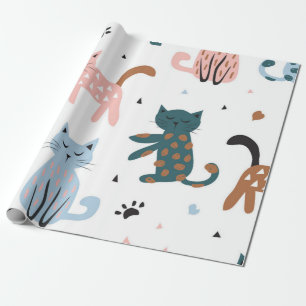 Cat pattern wrapping paper