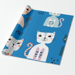 Cat pattern wrapping paper