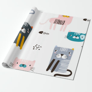 Cat pattern wrapping paper