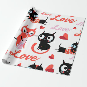Cat pattern wrapping paper