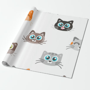 Cat pattern wrapping paper