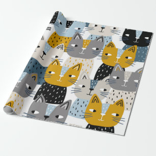 Cat pattern wrapping paper