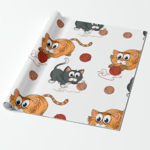 Cat pattern wrapping paper