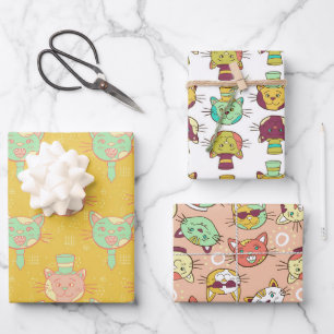 Cat Pattern Wrapping Paper Sheets