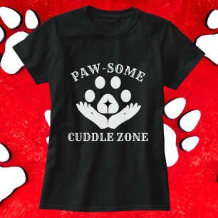 Cat Paw Cuddle Zone Funny Cute Modern Personalised T-Shirt