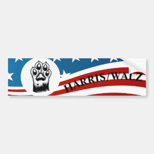 Cat Paw For Harris/Walz Bumper Sticker