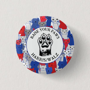 Cat Paw for Harris/Walz Design  3 Cm Round Badge