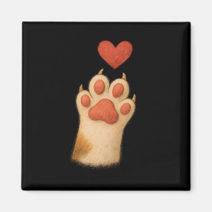 Cat-paw Heart - Cute Draw Pet And Love Gesture Magnet