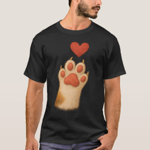 Cat-paw Heart - Cute Draw Pet And Love Gesture T-Shirt