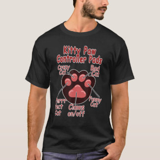 Cat Paw Pads Kitty Gamer Controller T-Shirt