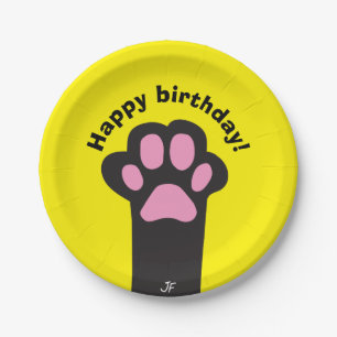 Cat paw paper plate
