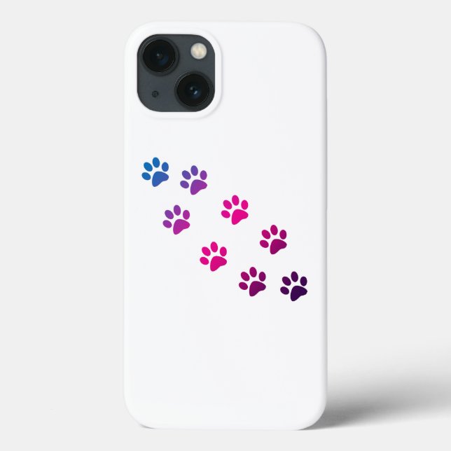Cat Paw Pattern Pink Blue Purple Case-Mate iPhone Case (Back)