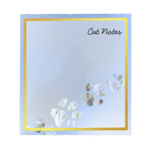 Cat Paw Personalise Blue Prints For Cat Lovers Notepad