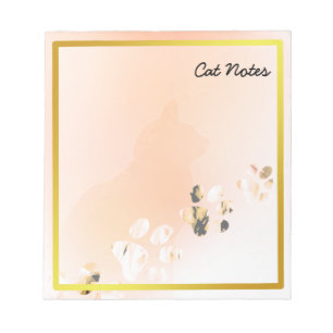 Cat Paw Personalise Orange Prints For Cat Lovers Notepad