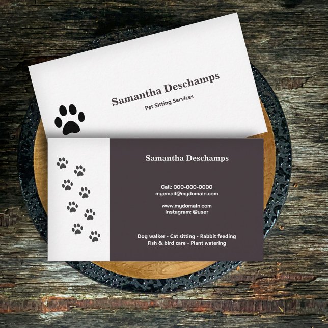 Cat Paw & Pet Services Business Card (Cat Paw & Pet Services Business Card)