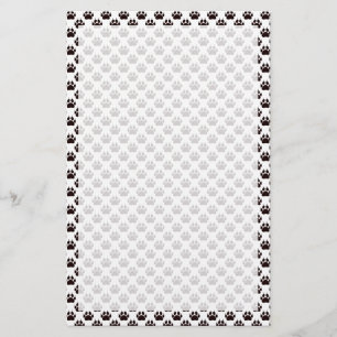 Cat Paw Print Pattern Stationery