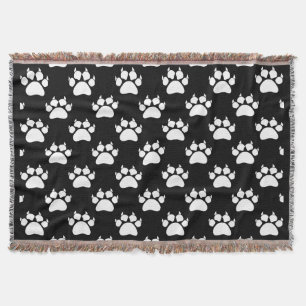 Cat Paw Print Pattern Throw Blanket