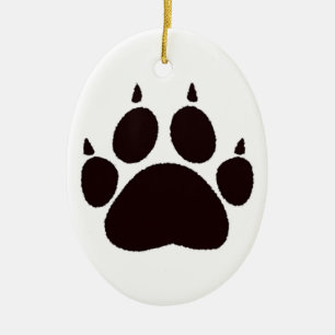 Cat Paw Prints Ceramic Tree Decoration