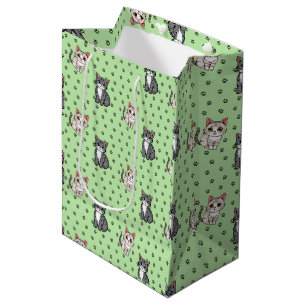 Cat Paw Prints Medium Gift Bag