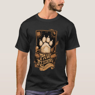 Cat Paw Reading Tarot Card Crescent Moon Witch Cat T-Shirt