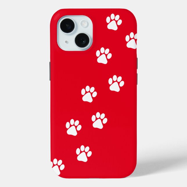 Cat Paw Trace Pattern Customisable Case-Mate iPhone Case (Back)