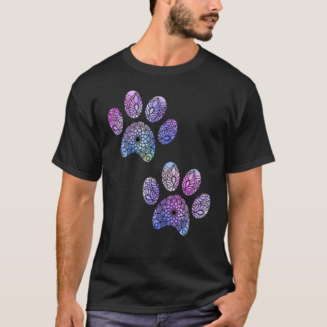 Cat Paws Mandala Design 3 - Fan Fun T-Shirt (Front)