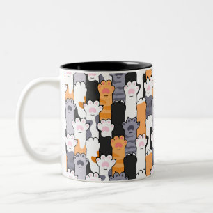 Cat Paws Pattern Two-Tone Coffee Mug