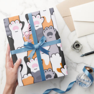 Cat Paws Pattern Wrapping Paper