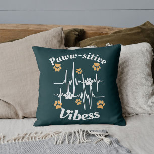 Cat Paws Vibes Cuddles On Cute Modern Funny Green Cushion