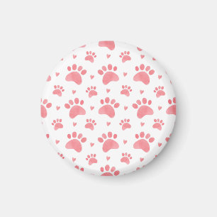 Cat Paws Watercolor Pattern Magnet