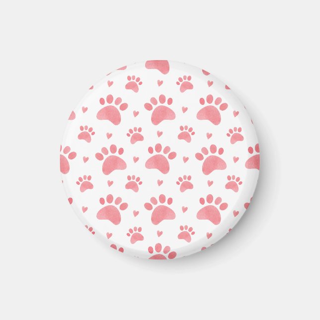 Cat Paws Watercolor Pattern Magnet (Front)