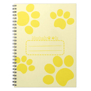 Cat paws yellow journal notebook