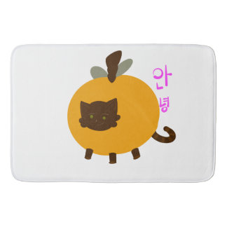 Cat-Peach: Korean Greetings Bath Mat