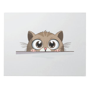 Cat Peeking Cute Adorable Funny Animal Cartoon Pet Notepad