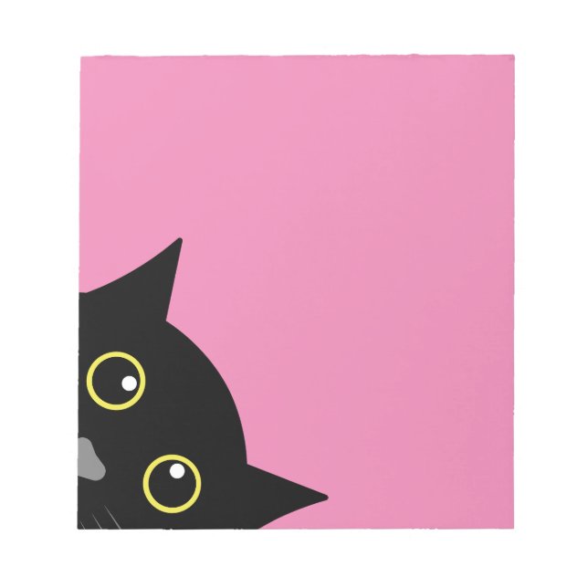 CAT PEEKING PINK WRITING PAD STATIONARY (Front)