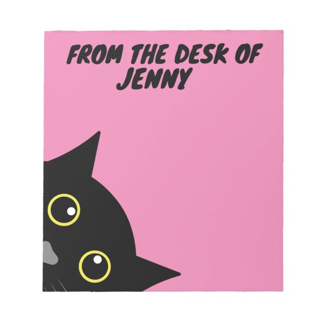 CAT PEEKING WRITING PAD PERSONALIZED STATIONARY (Front)