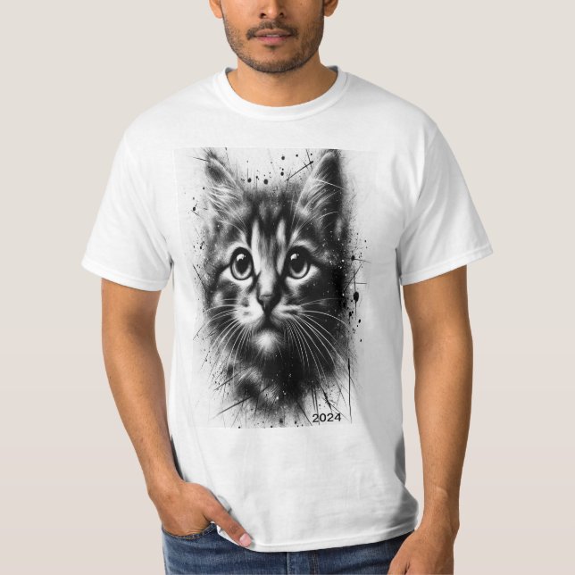 Cat Pen Black T-Shirt (Front)