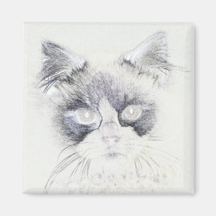 Cat pencil sketch magnet