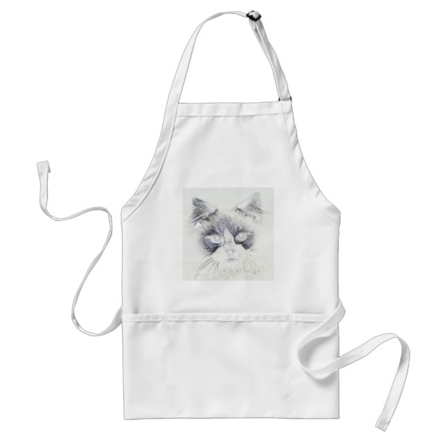 Cat pencil sketch standard apron (Front)