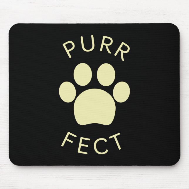Cat Perfect Beige Purr Paw Print Mouse Pad (Front)