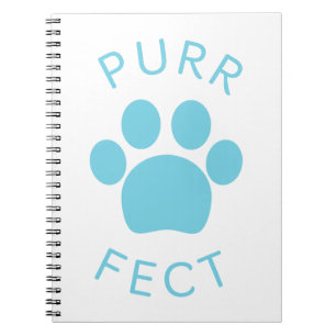Cat Perfect Blue Purr Paw Print Notebook