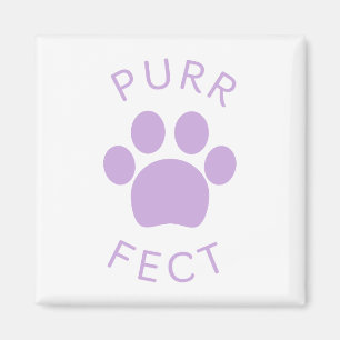 Cat Perfect Light Purple Purr Paw Print Magnet